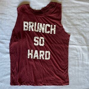 Fifth Sun Maroon 'Brunch So Hard' Tank Top